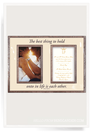 The Best Thing To Hold Onto, Double 5"x 7" Copper & Glass Photo Frame - Bensgarden.com