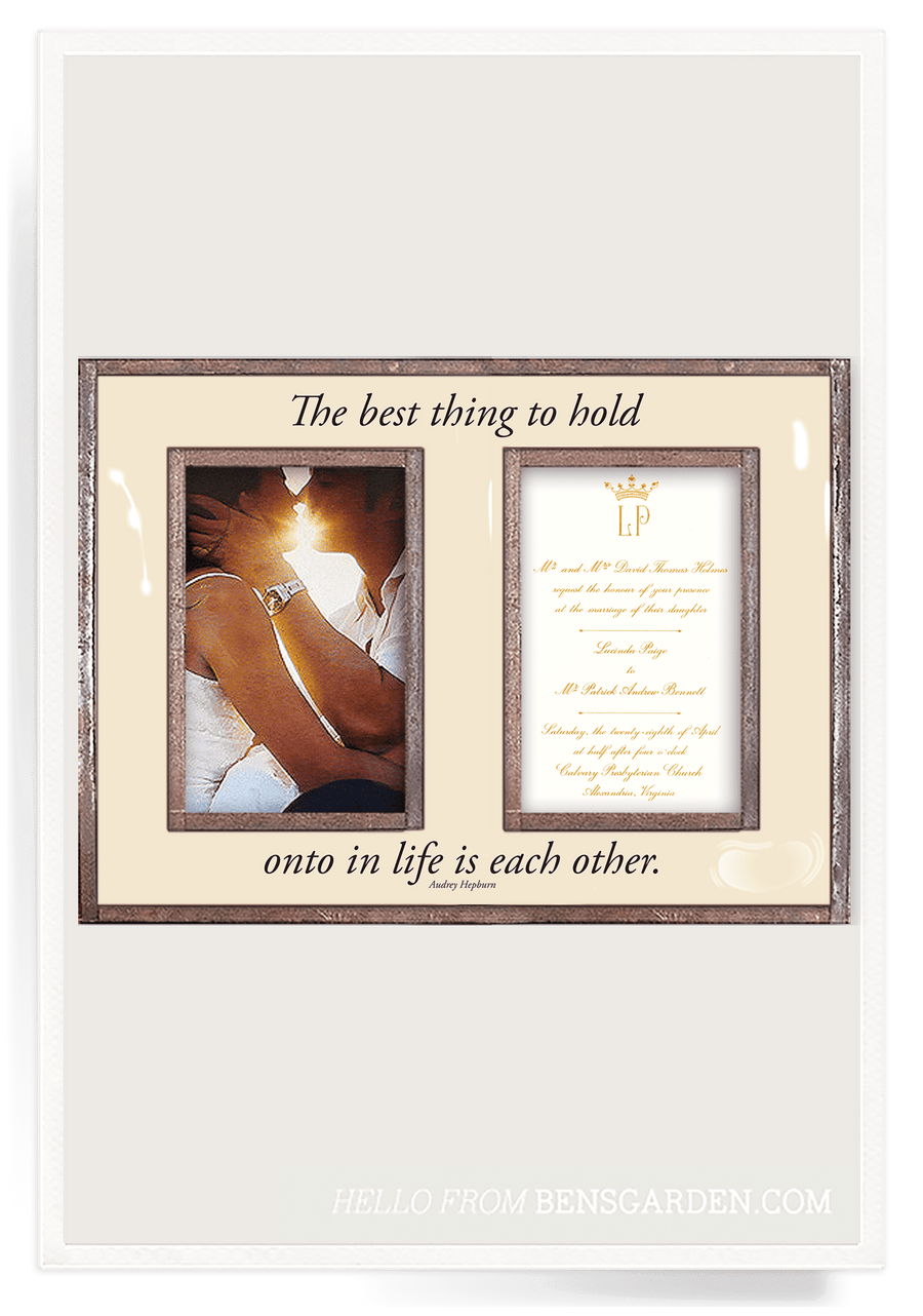 The Best Thing To Hold Onto, Double 5"x 7" Copper & Glass Photo Frame - Bensgarden.com