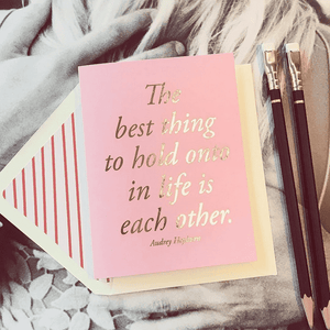 The Best Thing To Hold Pink Greeting Card, Single Folded Card or Boxed Set of 8 - Bensgarden.com