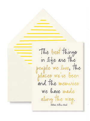 The Best Things In Life Greeting Card, Single Folded Card or Boxed Set of 8 - Bensgarden.com