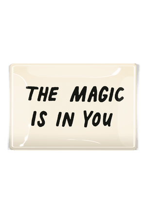 The Magic Is Inside You Decoupage Glass Tray - Bensgarden.com