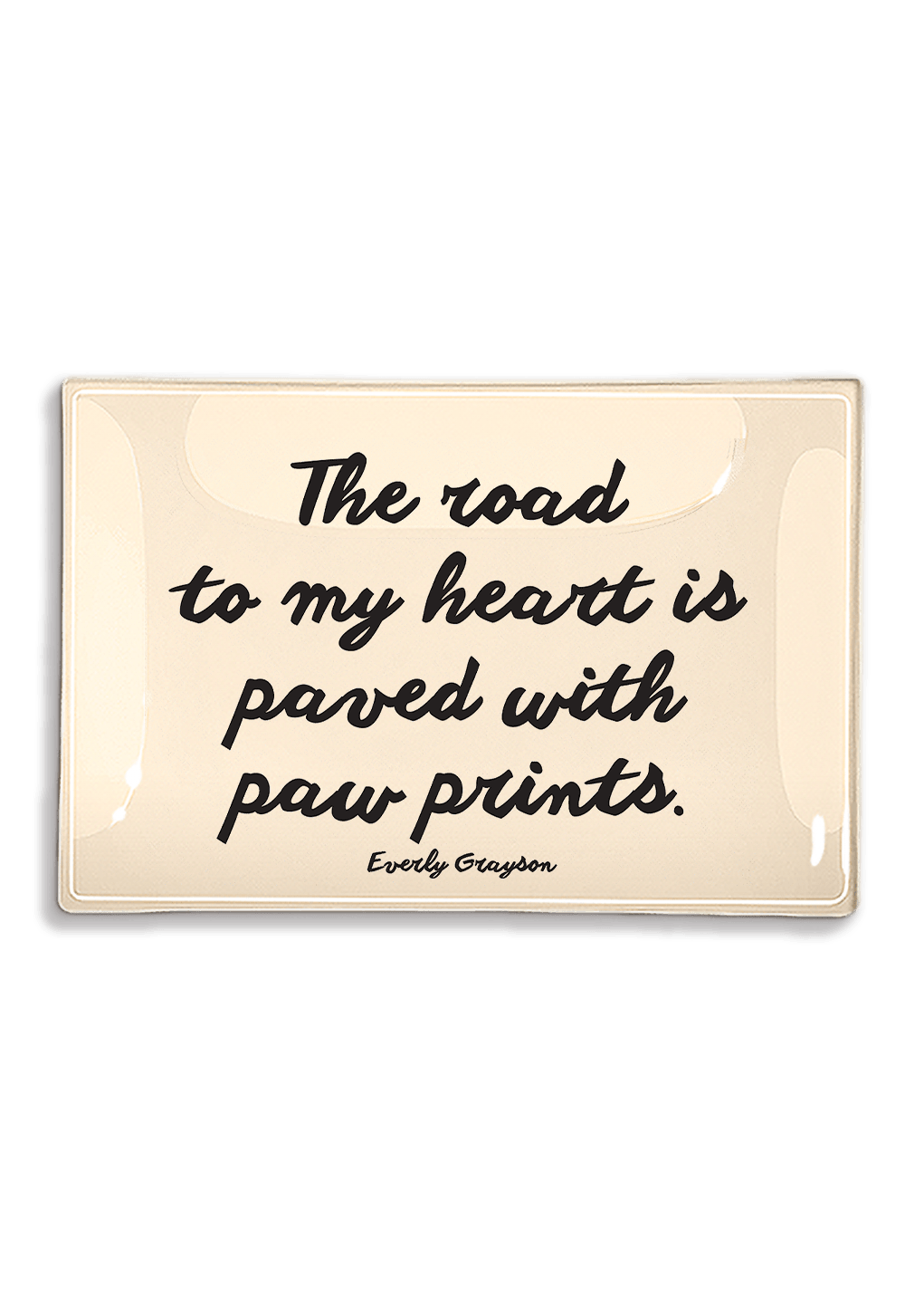 The Road To My Heart Is Paved With Paw Prints Decoupage Glass Tray - Bensgarden.com