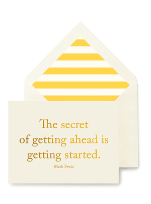 The Secret To Getting Ahead Is Getting Started Greeting Card, Single Folded Card or Boxed Set of 8 - Bensgarden.com