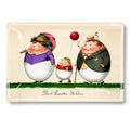 Three Egg Family Best Easter WIshes Decoupage Glass Tray - Bensgarden.com