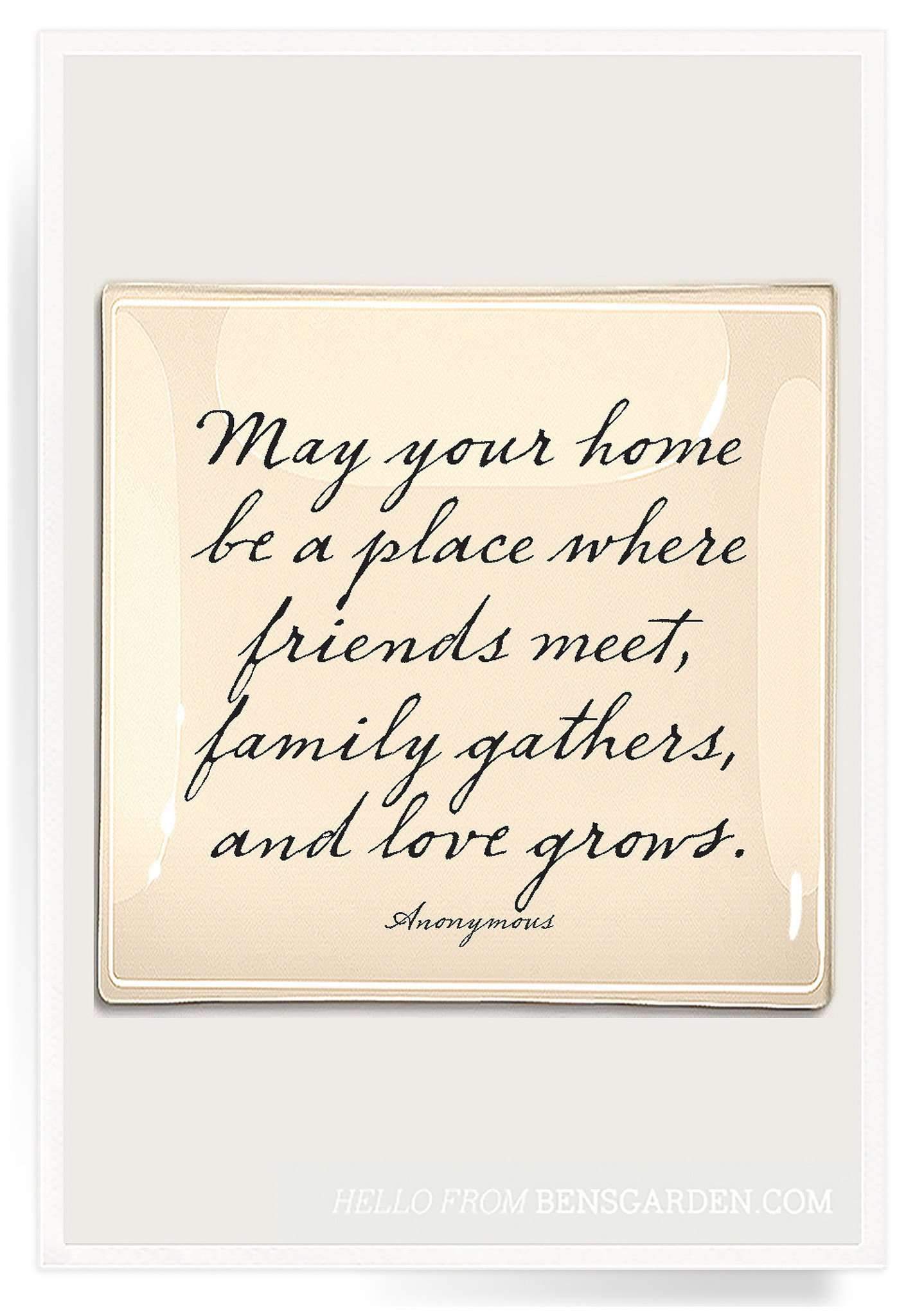 Today: May Your Home 10"X 10" Glass Decoupage Tray - Bensgarden.com