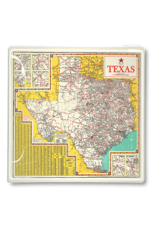 Touring Texas State Map Decoupage Glass Tray - Bensgarden.com