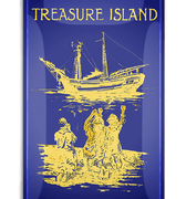 Treasure Island Jacket Decoupage Glass Tray - Bensgarden.com