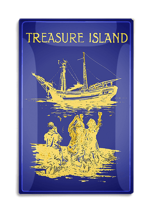 Treasure Island Jacket Decoupage Glass Tray - Bensgarden.com