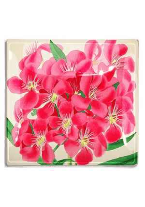 Tropical Pink Flower Decoupage Glass Tray - Bensgarden.com