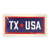 TX USA Texas Vintage Decoupage Glass Tray - Bensgarden.com