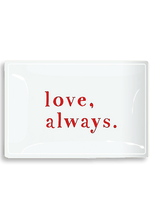 Typewriter Love Always Decoupage Glass Tray - Bensgarden.com