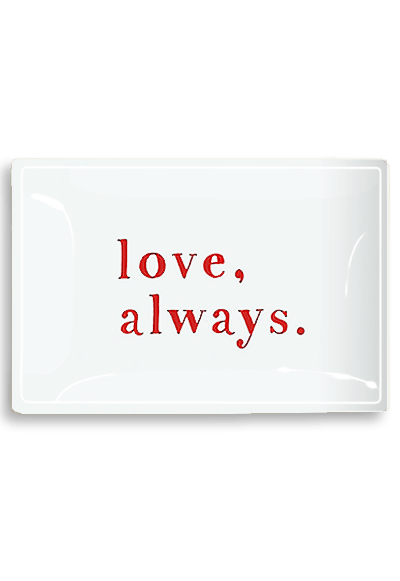 Typewriter Love Always Decoupage Glass Tray - Bensgarden.com