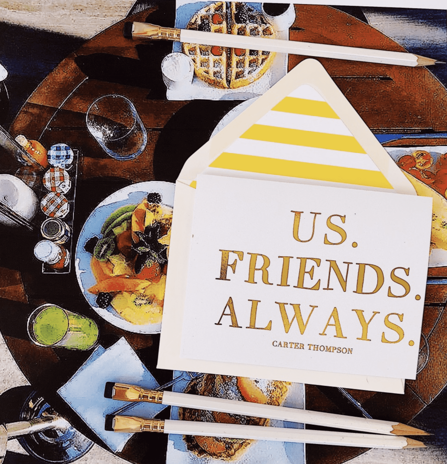 Us. Friends. Always Greeting Card, Single Folded Card or Boxed Set of 8 - Bensgarden.com