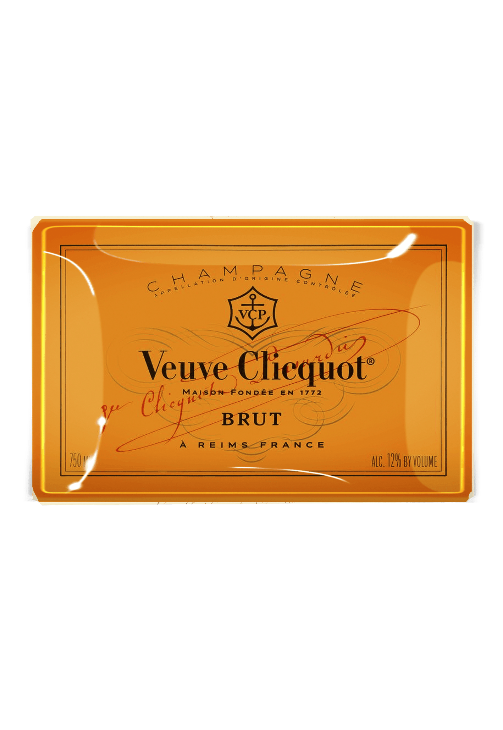 Veuve Clicquot Brut Decoupage Glass Tray - Bensgarden.com