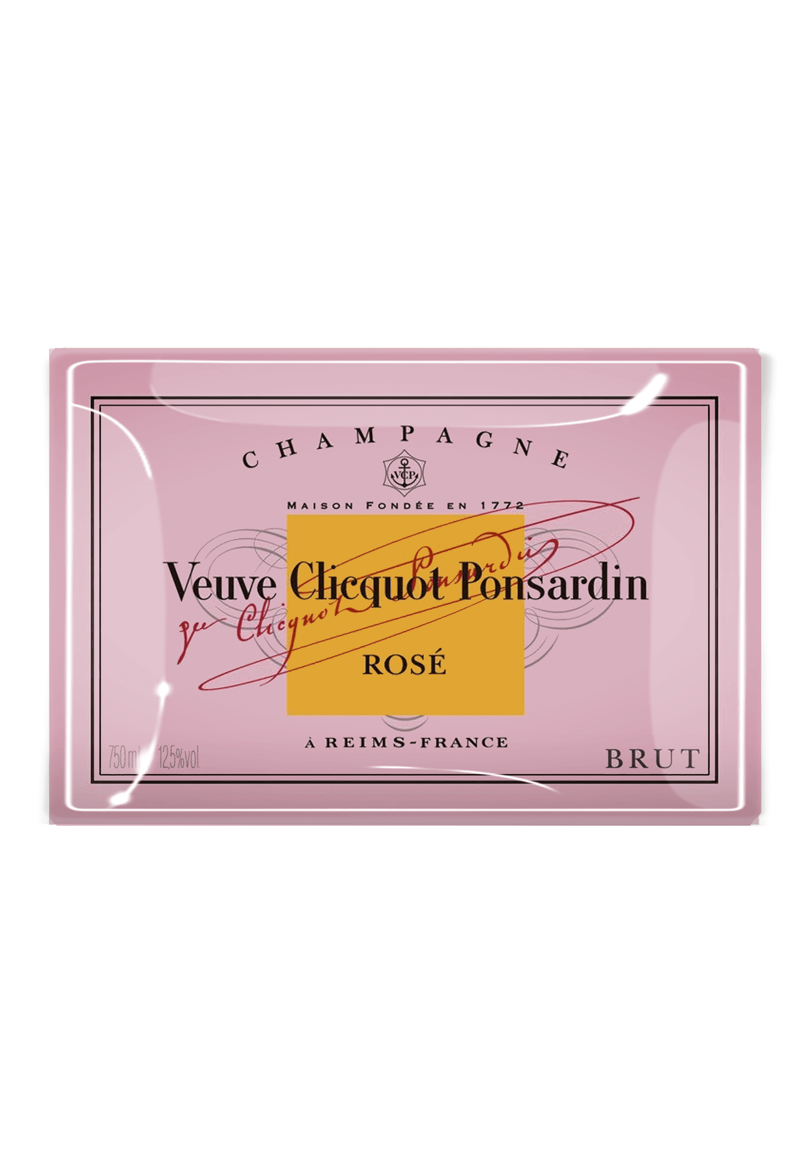 Veuve Clicquot Rose Decoupage Glass Tray - Bensgarden.com