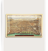 Vintage Chicago Business District Decoupage Glass Tray - Bensgarden.com