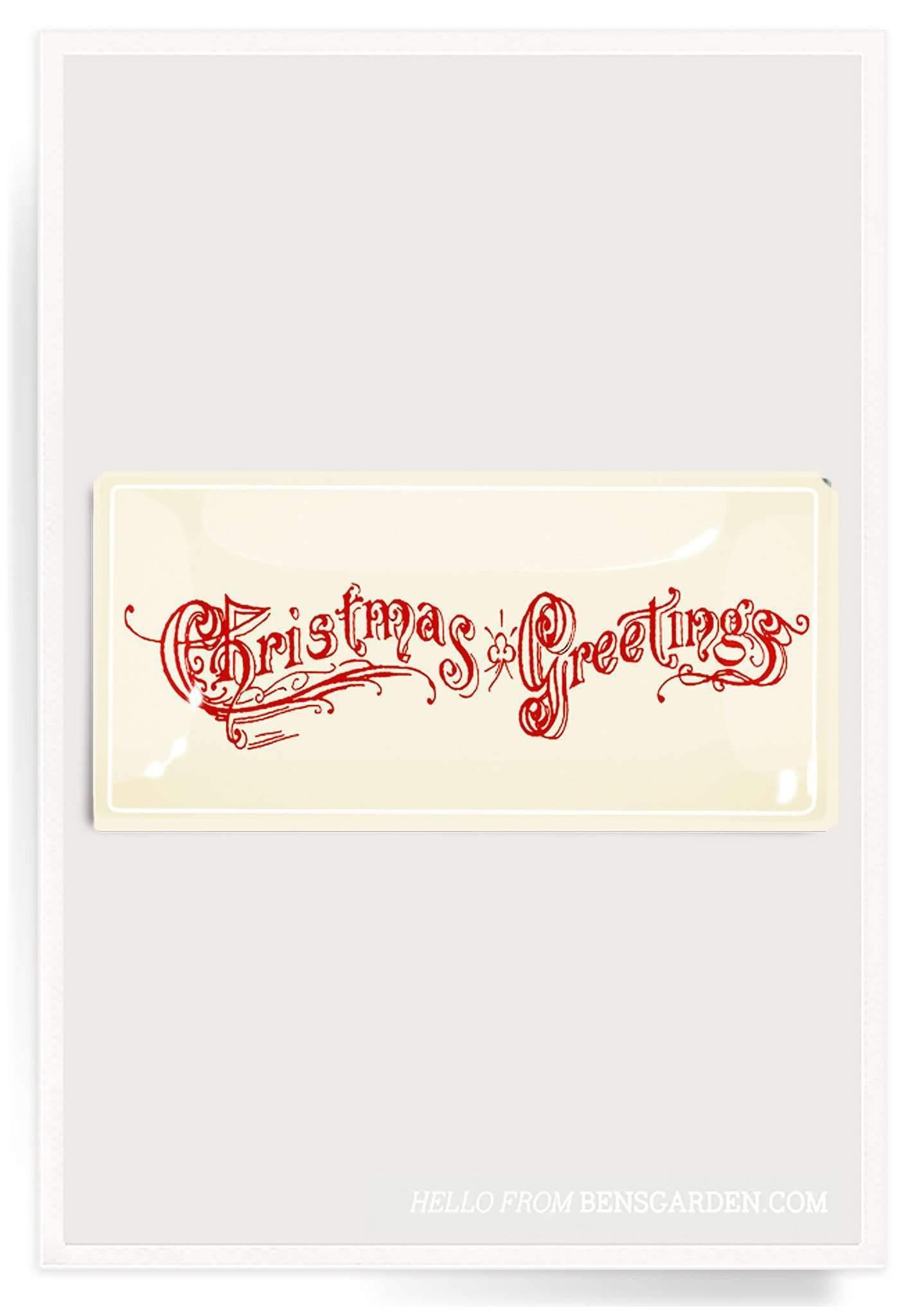 Vintage Christmas Greetings Red Decoupage Glass Tray - Bensgarden.com