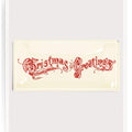 Vintage Christmas Greetings Red Decoupage Glass Tray - Bensgarden.com