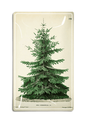 Vintage Christmas Tree Decoupage Glass Tray - Bensgarden.com