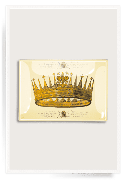 Vintage Crown Decoupage Glass Tray - Bensgarden.com