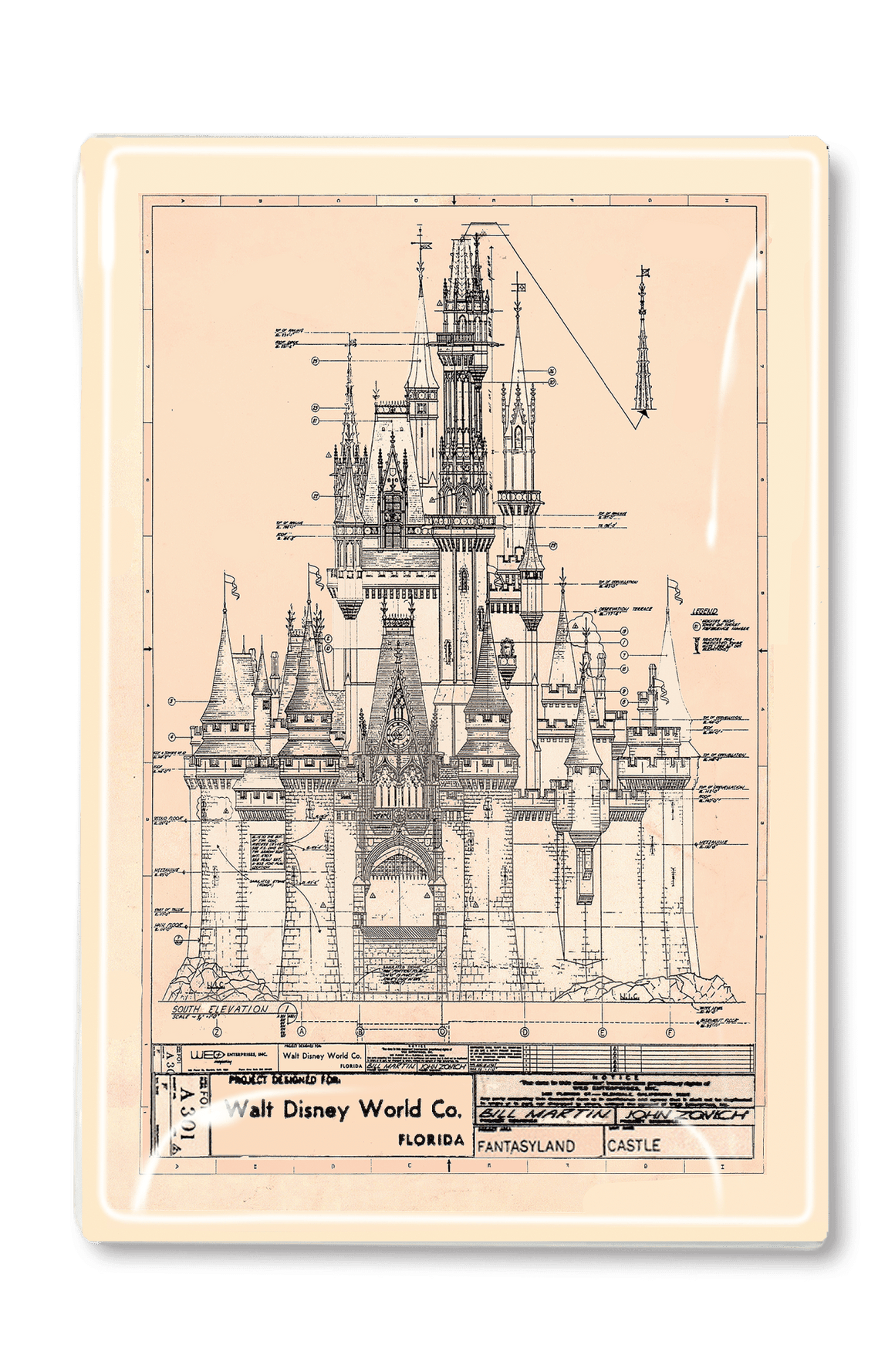 Vintage Disneyland Map Decoupage Glass Tray - Bensgarden.com