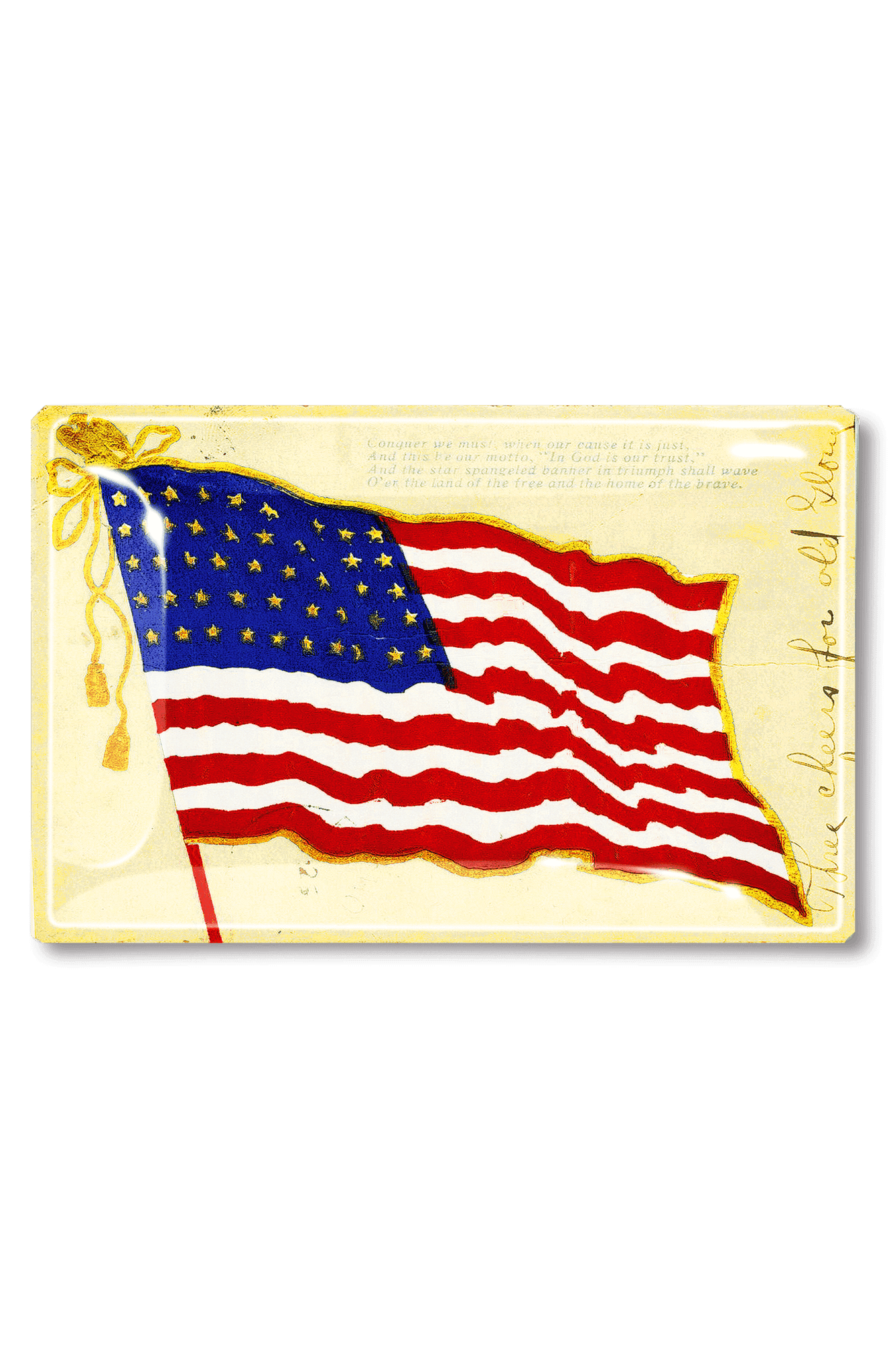 Vintage Flying Flag Decoupage Glass Tray - Bensgarden.com