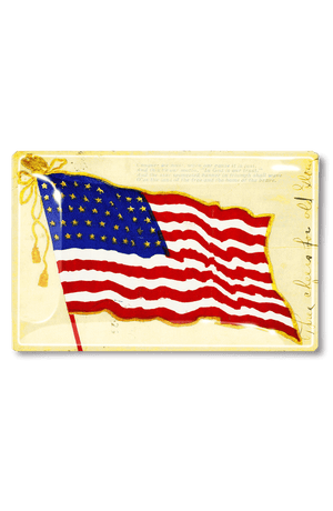 Vintage Flying Flag Decoupage Glass Tray - Bensgarden.com