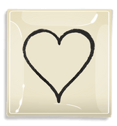 Vintage Heart Sketch Decoupage Glass Tray - Bensgarden.com