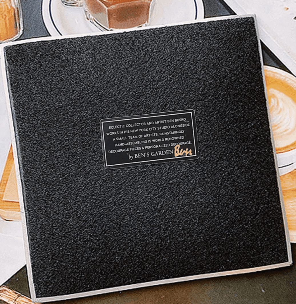 Vintage Heart Sketch Decoupage Glass Tray - Bensgarden.com