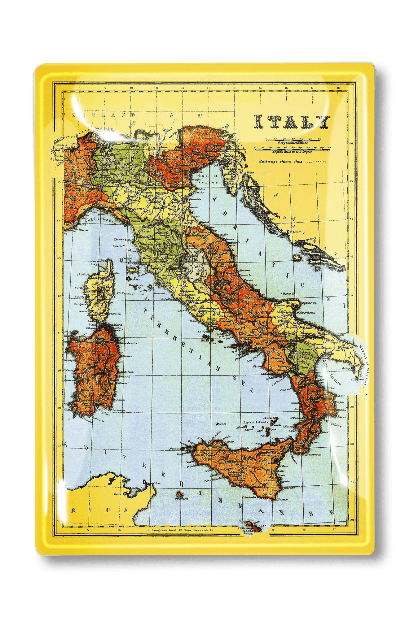 Vintage Italy No. 1 Decoupage Glass Tray - Bensgarden.com