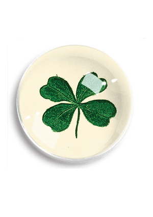 Vintage Lucky Clover Crystal Dome Paperweight - Bensgarden.com