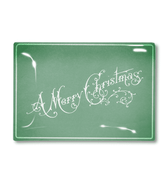 Vintage Mint Merry Christmas Script Decoupage Glass Tray - Bensgarden.com
