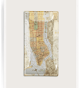 Vintage NYC No. 6 Decoupage Map Glass Tray - Bensgarden.com
