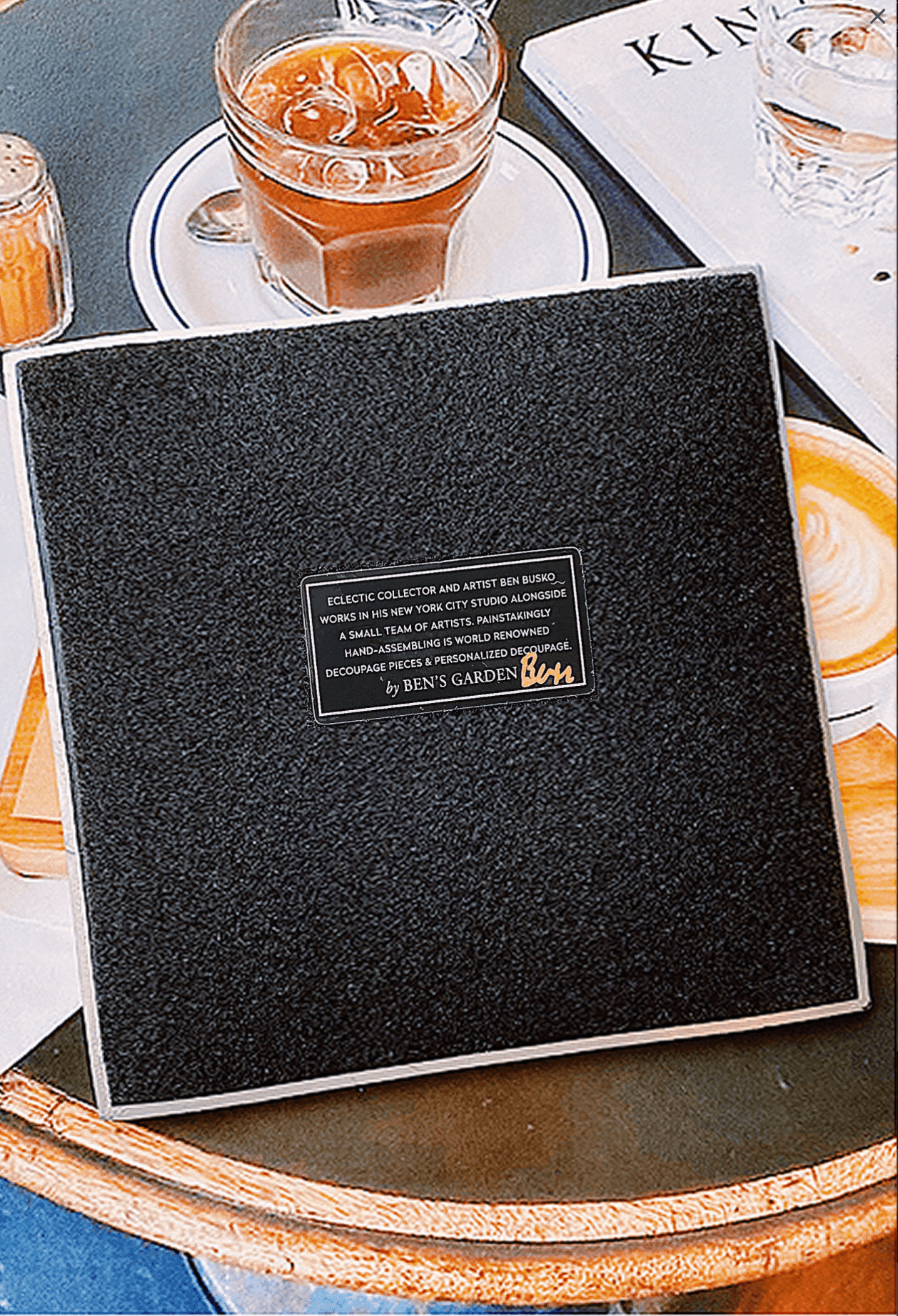 Vintage Oklahoma Texas State Sign Decoupage Glass Tray - Bensgarden.com