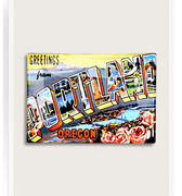 Vintage Portland OR Postcard Decoupage Glass Tray - Bensgarden.com