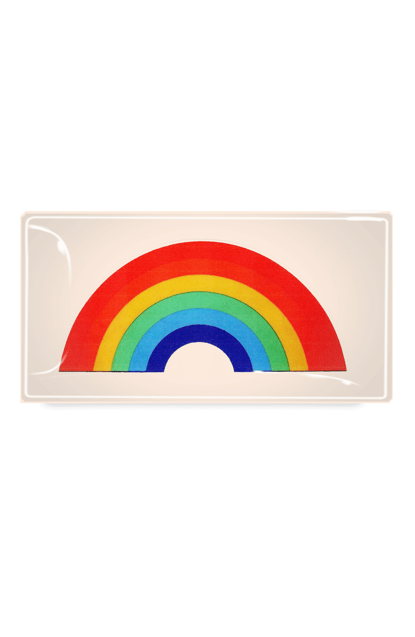 Vintage Rainbow Decoupage Glass Tray - Bensgarden.com