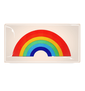 Vintage Rainbow Decoupage Glass Tray - Bensgarden.com