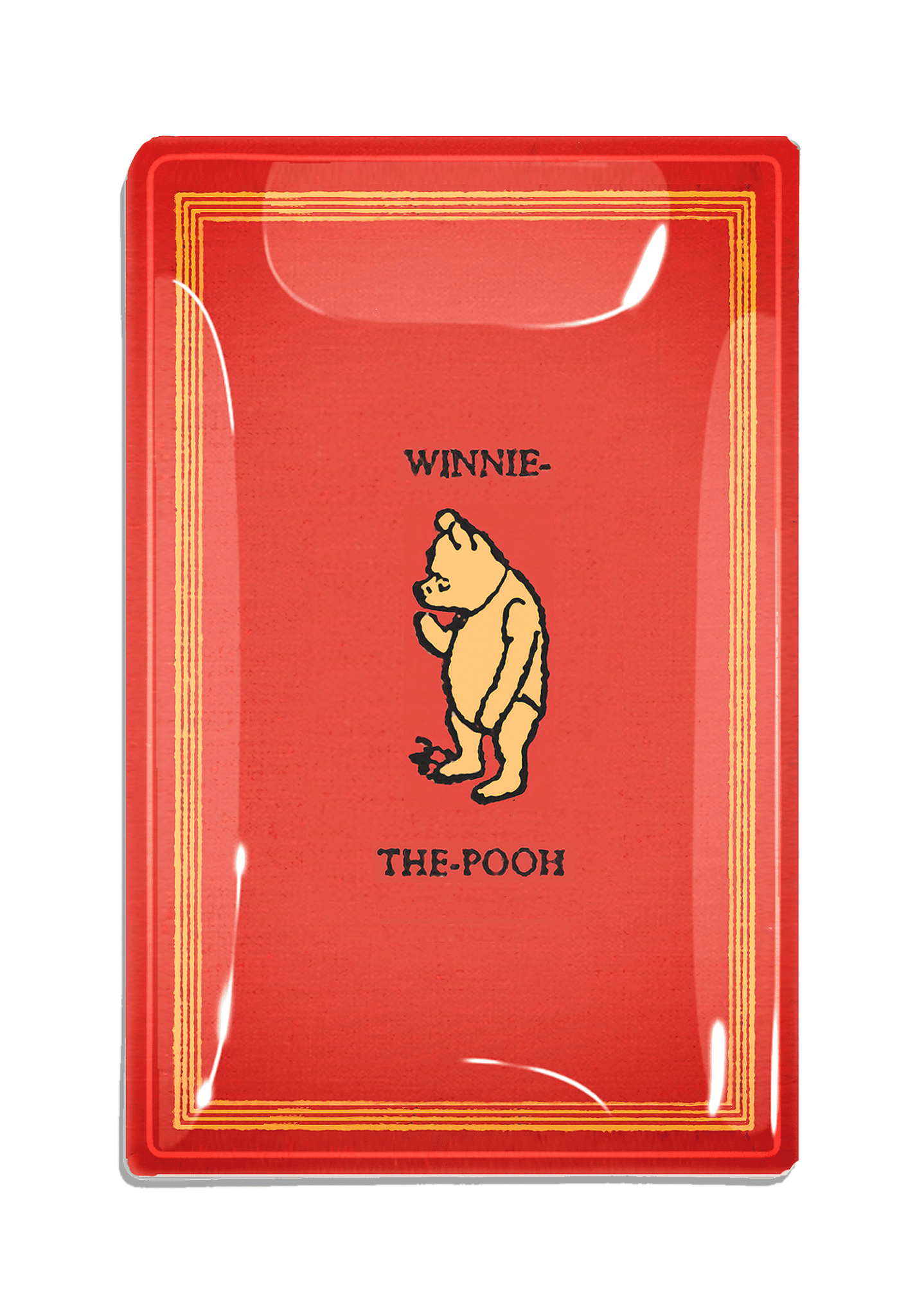 Vintage Red Winnie The Pooh Jacket Decoupage Glass Tray - Bensgarden.com