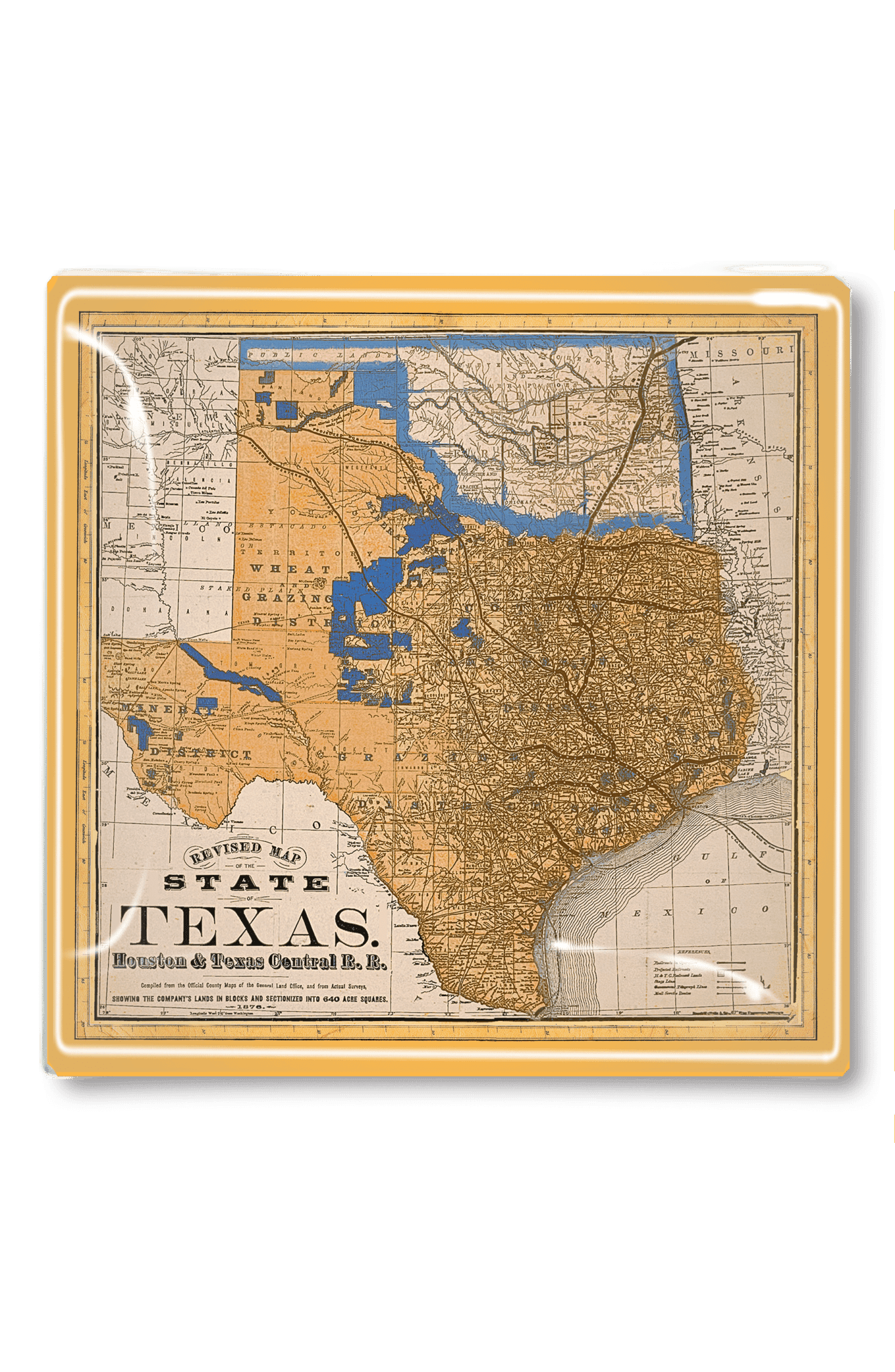 Vintage State Texas Central Railroad Decoupage Tray - Bensgarden.com