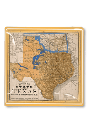 Vintage State Texas Central Railroad Decoupage Tray - Bensgarden.com