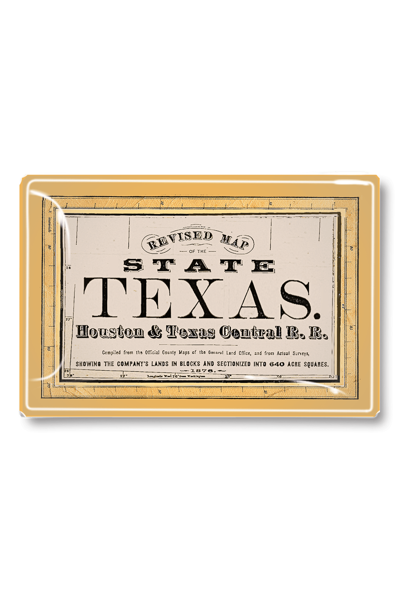 Vintage Texas Map State Seal Decoupage Glass Tray - Bensgarden.com