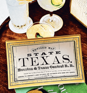 Vintage Texas Map State Seal Decoupage Glass Tray - Bensgarden.com
