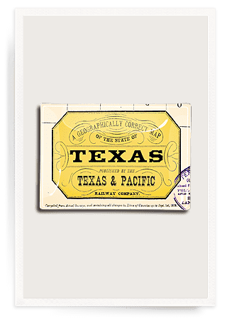 Vintage Texas Stamp Decoupage Glass Tray - Bensgarden.com