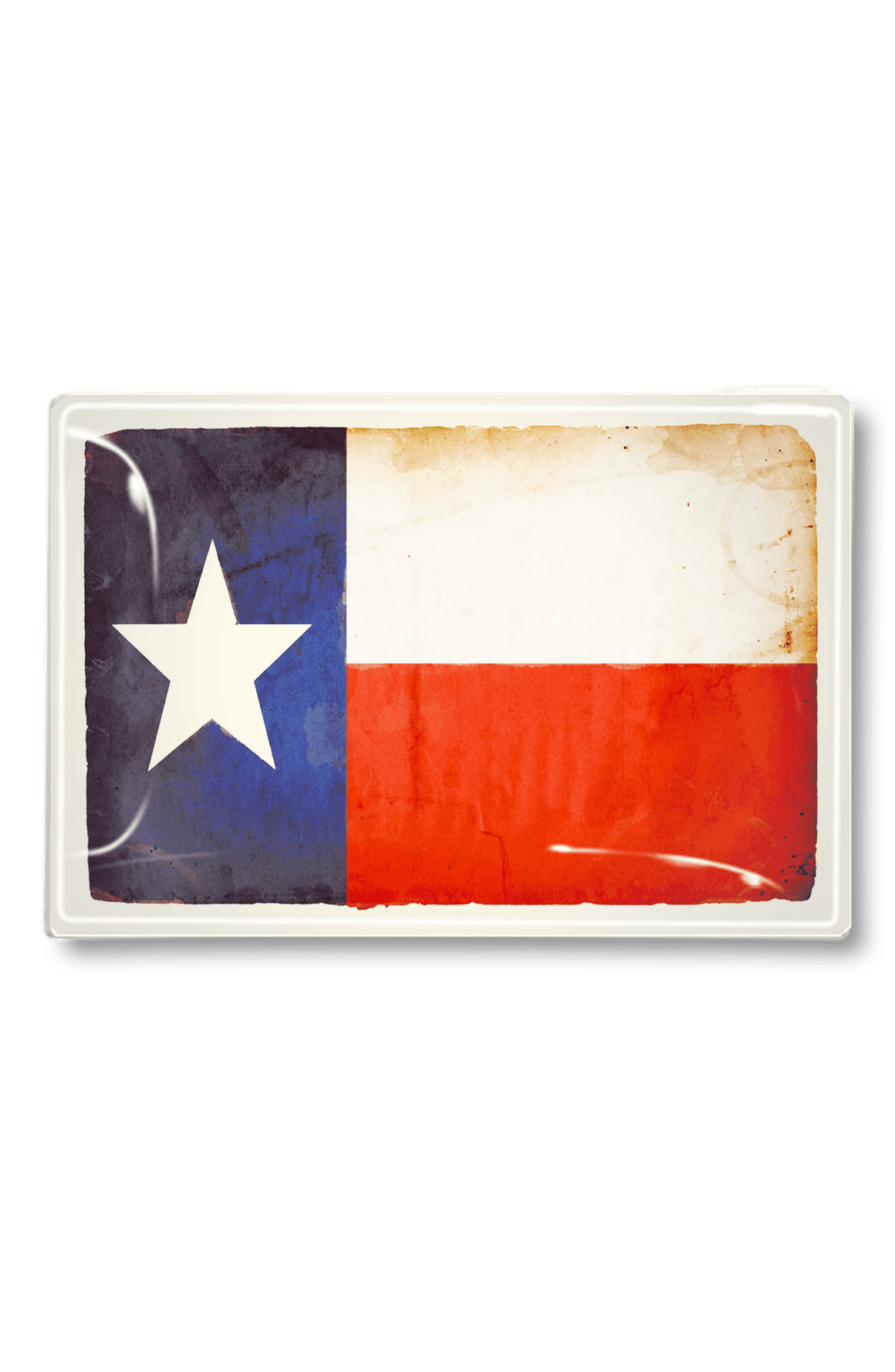 Vintage Texas State Flag Decoupage Glass Tray - Bensgarden.com