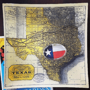 Vintage Texas State Map Decoupage Glass Tray - Bensgarden.com