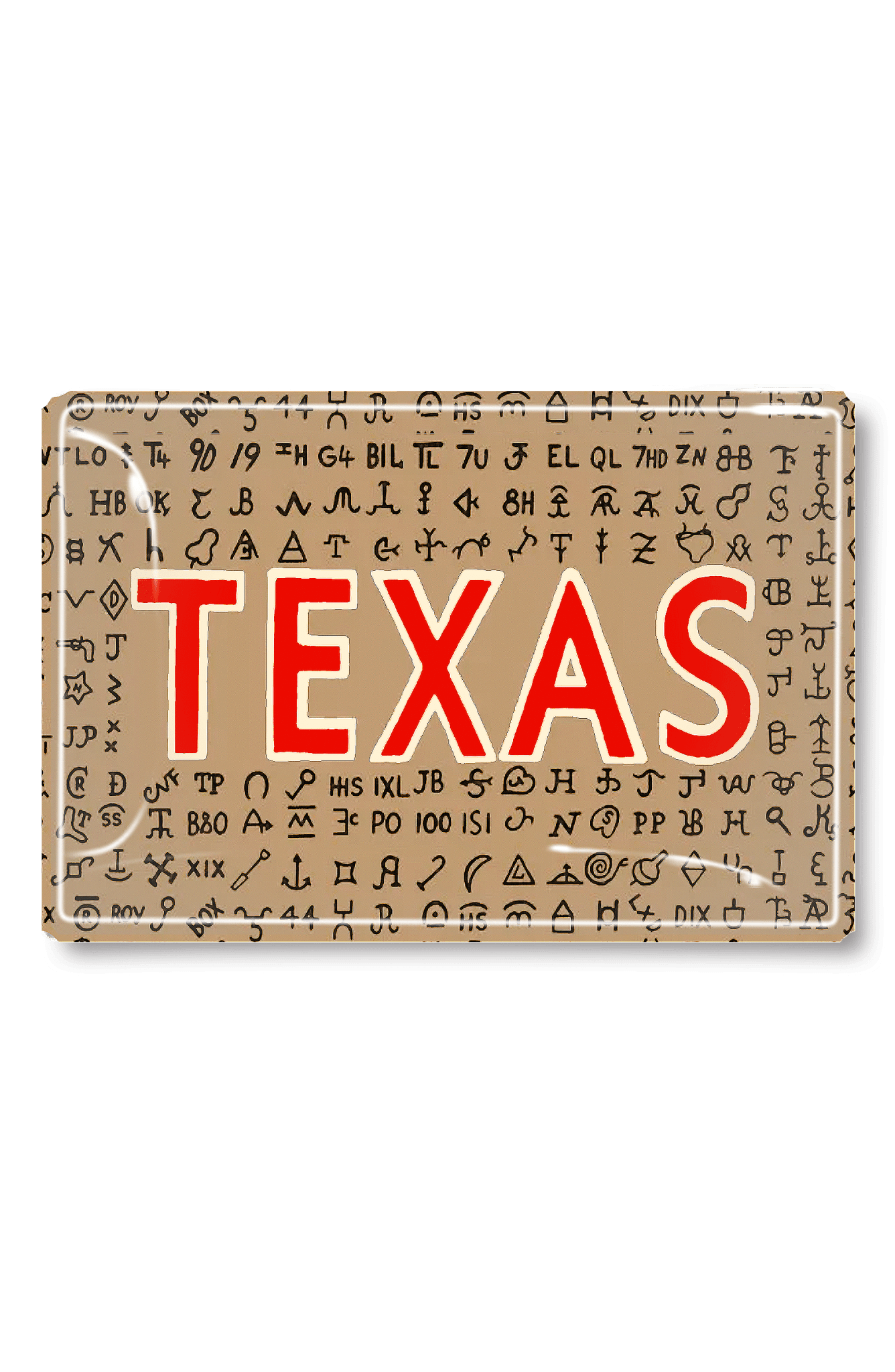 Vintage Texas with Cattle Brand Symbols Decoupage Glass Tray - Bensgarden.com