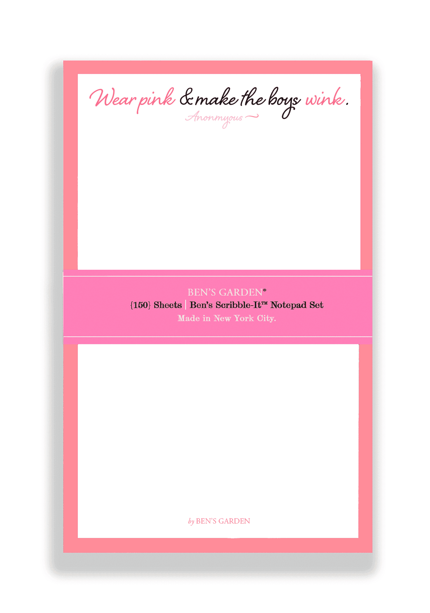 Wear Pink And Make The Boys Wink Scribble Notepad Set Of 3 - Bensgarden.com