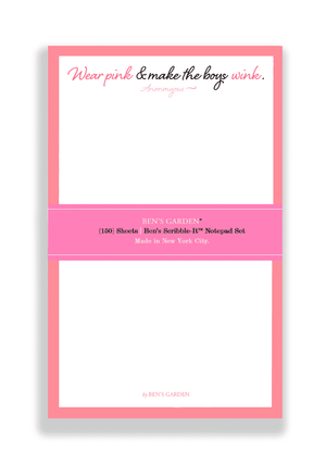 Wear Pink And Make The Boys Wink Scribble Notepad Set Of 3 - Bensgarden.com