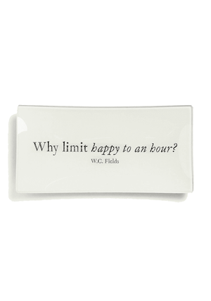 Why Limit Happy To A Hour Decoupage Glass Tray - Bensgarden.com