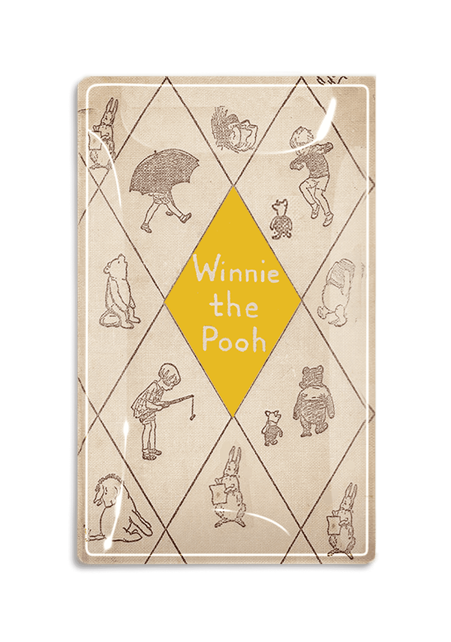 Winnie The Pooh Book Jacket Decoupage Glass Tray - Bensgarden.com